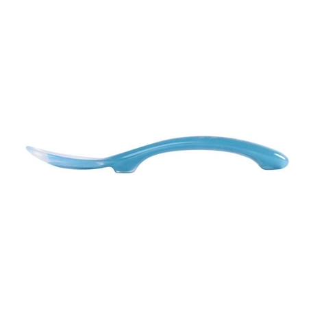 Cuillère 2ème âge en silicone - BEABA - Blue - Manche adapté à la main d'enfant - Repose cuillère BLEU 2 - vertbaudet enfant 