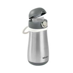 Gourde inox 350 ml BEABA pour enfants avec anse - pour apprendre à boire sans tétine ni paille - Gris minéral  - vertbaudet enfant