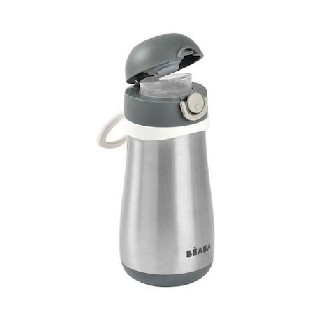 Gourde inox 350 ml BEABA pour enfants avec anse - pour apprendre à boire sans tétine ni paille - Gris minéral GRIS 1 - vertbaudet enfant 