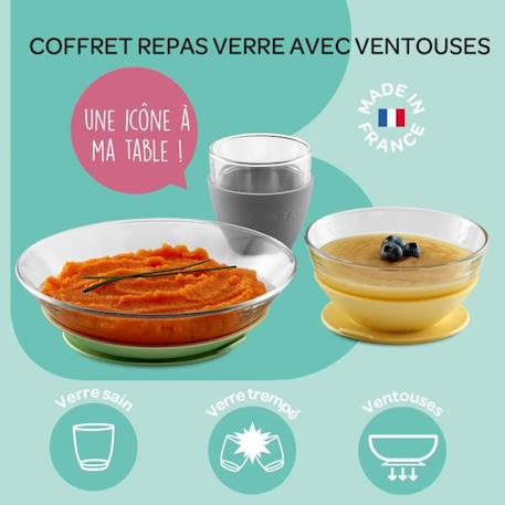 BEABA, Coffret repas verre Yellow JAUNE 2 - vertbaudet enfant 