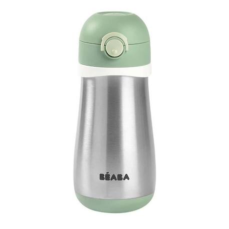 BEABA, Gourde inox 350 ml avec anse, Vert sauge VERT 1 - vertbaudet enfant 