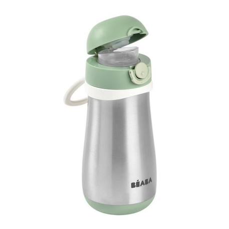 BEABA, Gourde inox 350 ml avec anse, Vert sauge VERT 2 - vertbaudet enfant 