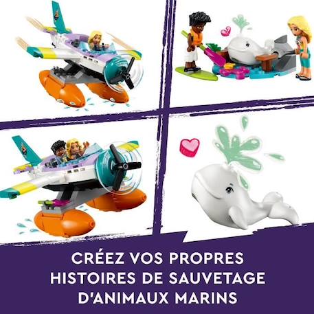 LEGO® Friends 41752 L’Hydravion de Secours en Mer, Jouet Avion avec Figurine Baleine et Mini-Poupées BLANC 5 - vertbaudet enfant 
