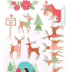 Stickers - GRACRE - Thème Noël - Rennes, sapins, houx et pingouins  - vertbaudet enfant