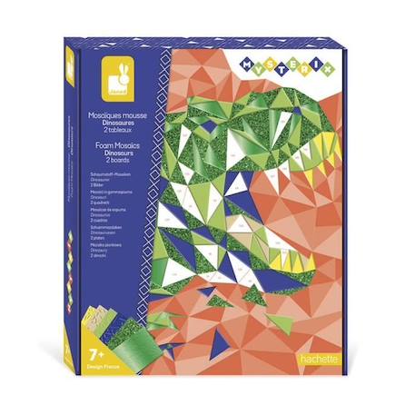 Kit Créatif Mysterix Mosaïques Mousse Dinosaures JANOD - Loisir Créatif Enfant - 7 Ans BLEU 1 - vertbaudet enfant 