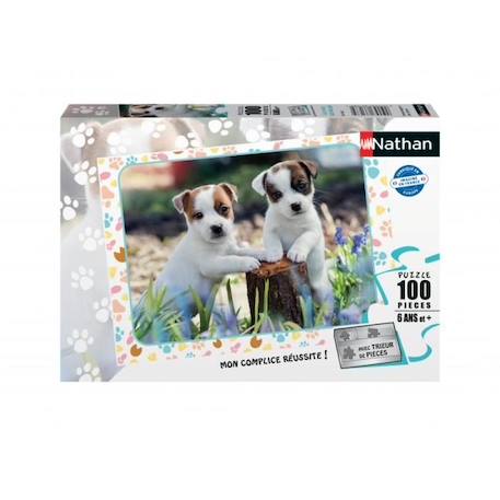 Puzzle éducatif Nathan - Les petits jack russell - 100 pièces - Animaux - Pour enfant de 6 ans et plus BLANC 1 - vertbaudet enfant 