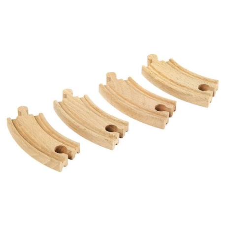 Petits Rails Courbes - BRIO - Lot de 4 éléments en bois de hêtre - Mixte - Intérieur BEIGE 2 - vertbaudet enfant 