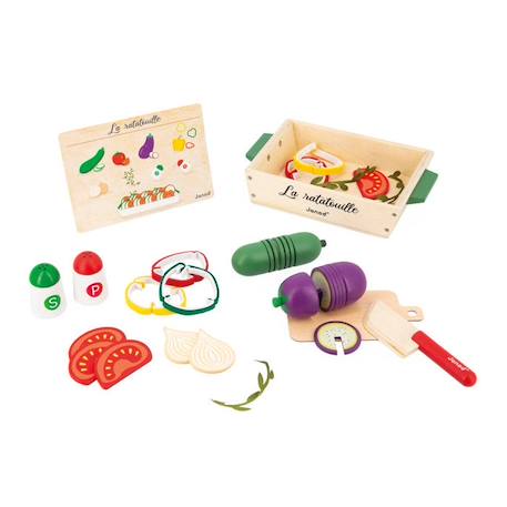 Jouet d'imitation - JANOD - Set Ratatouille - 32 Accessoires - Bois, Carton et Feutrine - Dès 3 ans BEIGE 3 - vertbaudet enfant 