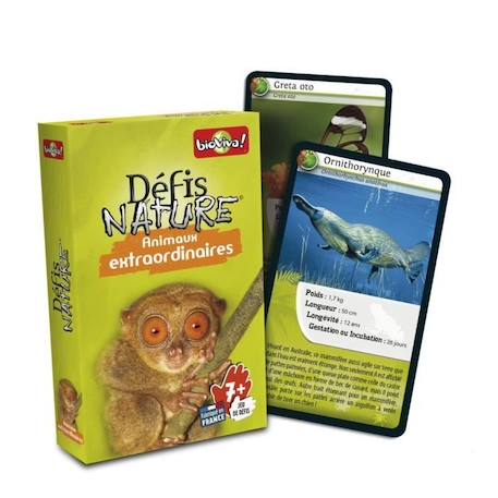 Jeu de cartes BIOVIVA Défis Nature - Animaux extraordinaires pour enfants à partir de 7 ans VERT 2 - vertbaudet enfant 