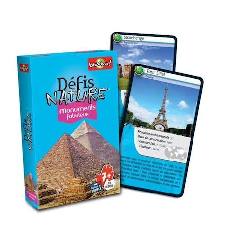 Bioviva - Défis Nature - Monuments fabuleux - Carte de jeu pour enfant de 7 ans et plus BLEU 4 - vertbaudet enfant 