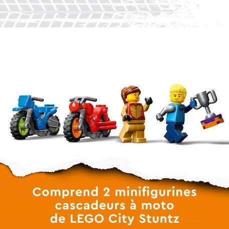 LEGO® City Stuntz 60360 Le Défi de Cascade : les Cercles Rotatifs, Jouet Moto pour 1 ou 2 Joueurs ORANGE 4 - vertbaudet enfant 