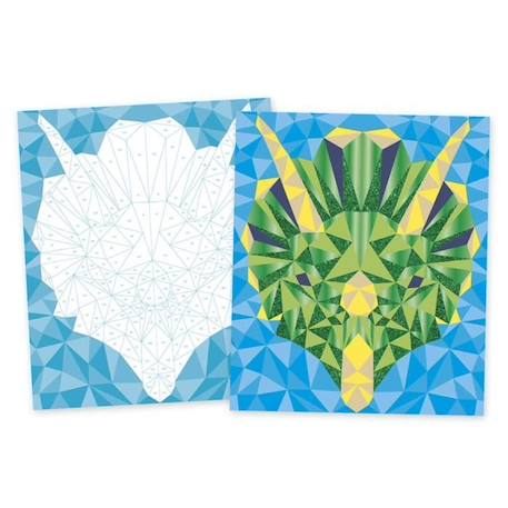 Kit Créatif Mysterix Mosaïques Mousse Dinosaures JANOD - Loisir Créatif Enfant - 7 Ans BLEU 2 - vertbaudet enfant 