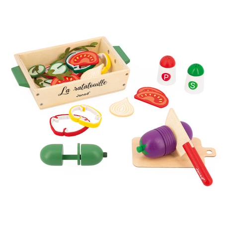 Jouet d'imitation - JANOD - Set Ratatouille - 32 Accessoires - Bois, Carton et Feutrine - Dès 3 ans BEIGE 4 - vertbaudet enfant 