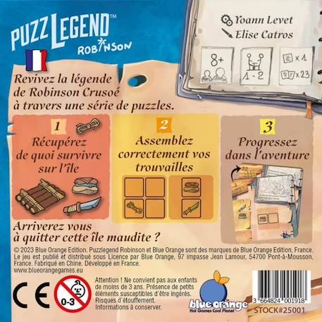 Puzzlegend Robinson - Jeu de voyage - poche - Mixte - Multicolore - 8 ans BLANC 3 - vertbaudet enfant 