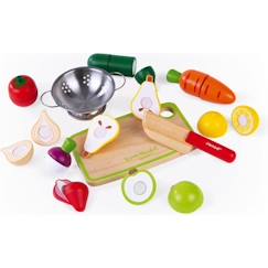 Jouet-Jouet d'imitation en bois - JANOD - Set 9 Fruits et légumes à découper - Multicolore - Mixte - 3 ans