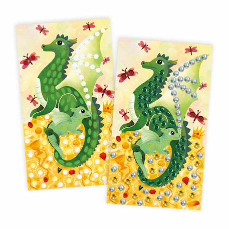 Kit loisir créatif enfant - Janod - Les Ateliers Du Calme - Sequins À Coller Dragons - Dès 6 ans BLEU 4 - vertbaudet enfant 