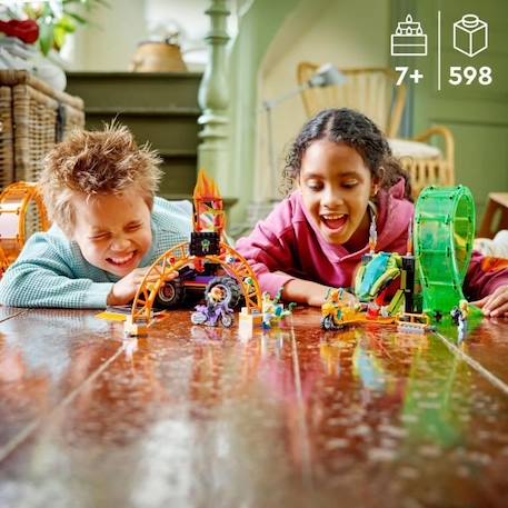 LEGO 60339 City Stuntz L’Arène de Cascade avec Double Looping, Monster Truck Jouet, avec Moto, Figurine Cascadeur, Enfants Dès 7 ORANGE 5 - vertbaudet enfant 
