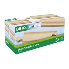 Rails Courts Droits - BRIO - Lot de 4 rails en bois de hêtre - Mixte - 3 ans et plus  - vertbaudet enfant