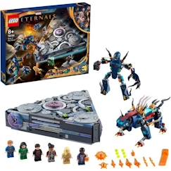 -LEGO® 76156 Marvel L’ascension du Domo, Jouet de Construction Vaisseau Spatial Super-Héros du Film Les Éternels