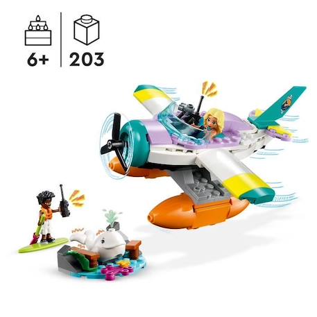 LEGO® Friends 41752 L’Hydravion de Secours en Mer, Jouet Avion avec Figurine Baleine et Mini-Poupées BLANC 2 - vertbaudet enfant 