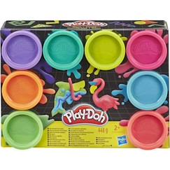 Pâte à modeler - PLAYDOH - Couleurs Fluo - 8 pots de 56g chacun  - vertbaudet enfant