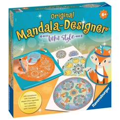 Jouet-Activités artistiques et musicales-Ravensburger - Mandala Designer - Pochoirs et crayons inclus - Boho Style - Jeu créatif dès 6 ans