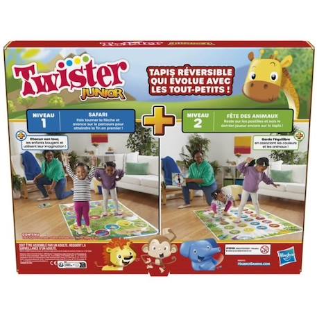 Twister Junior - tapis réversible 2-en-1 évolutif - Jeu de société junior - Hasbro Gaming BLANC 5 - vertbaudet enfant 