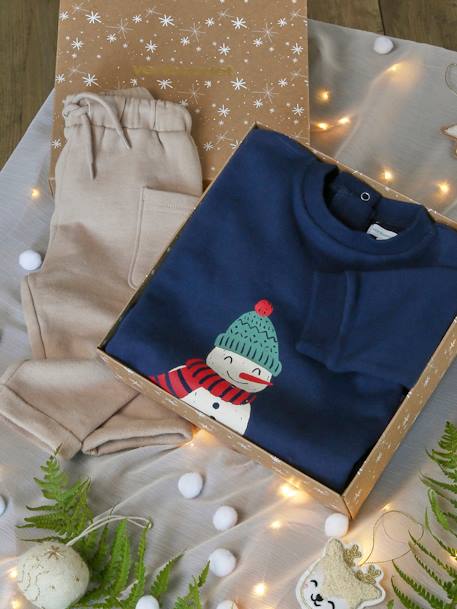 Bébé-Ensemble-Ensemble de Noël bébé : sweat + pantalon et son coffret