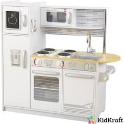 KidKraft - Cuisine en bois pour enfant Uptown Blanche, four, micro-ondes, téléphone et accessoires inclus  - vertbaudet enfant