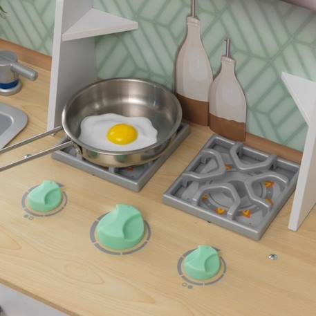 KidKraft - Cuisine en bois pour enfant Whisk & Wash, avec sa machine à laver et son panier à linges inclus - EZ Kraft BLANC 4 - vertbaudet enfant 