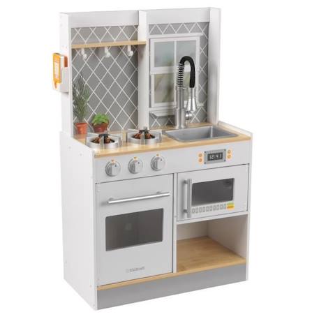 KidKraft -Cuisine en bois pour enfant Let’s Cook blanche avec son et lumière - four et micro-ondes inclus BLANC 1 - vertbaudet enfant 