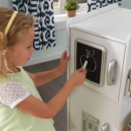 KidKraft - Cuisine en bois pour enfant Uptown Blanche, four, micro-ondes, téléphone et accessoires inclus BLANC 3 - vertbaudet enfant 