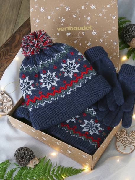 Coffret de Noël "flocon" garçon ensemble bonnet snood et gants  - vertbaudet enfant