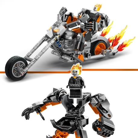 LEGO® Marvel 76245 Le Robot et la Moto de Ghost Rider, Jouet avec Figurine Super-Héros BLANC 3 - vertbaudet enfant 