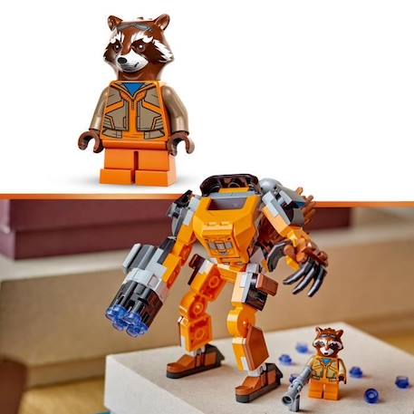 LEGO® Marvel 76243 L’Armure Robot de Rocket,  Figurine Gardiens de la Galaxie, Jouet Avengers BLANC 4 - vertbaudet enfant 