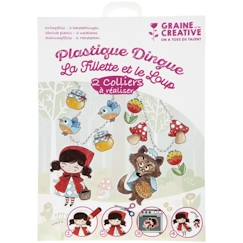 Jouet-Kit colliers La fillette et le loup - Graine Creative - Plastique Dingue - Blanc et Rose - Enfant 6 ans et plus