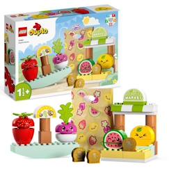 Jouet-LEGO® DUPLO My First 10983 Le Marché Bio, Jouets Éducatifs à Empiler, Enfants Dès 18 Mois à 3 Ans