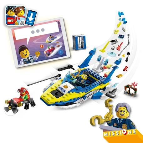 LEGO 60355 City Missions des Détectives de la Police sur l’Eau, Jouet de Bateau, une Prison et 4 Minifigurines, Enfants 6 Ans BLEU 2 - vertbaudet enfant 