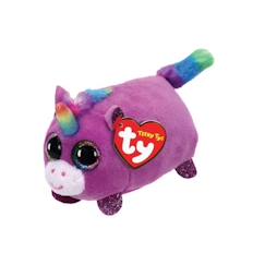 -Peluche TY Teenies Tys - Rosette la licorne - 10 cm - Rose, Blanc