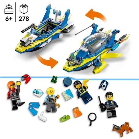 LEGO 60355 City Missions des Détectives de la Police sur l’Eau, Jouet de Bateau, une Prison et 4 Minifigurines, Enfants 6 Ans BLEU 3 - vertbaudet enfant 