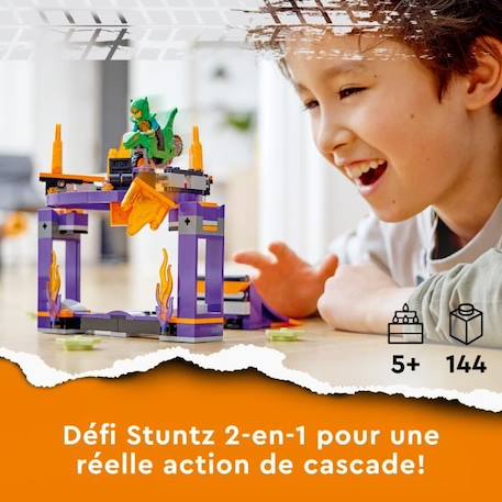 LEGO® City Stuntz 60359 Le Défi de Cascade : le Tremplin, Jouet 2-en-1 avec Moto Dinosaure VIOLET 6 - vertbaudet enfant 
