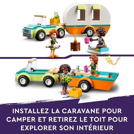 LEGO® Friends 41726 Les Vacances en Caravane, Jouet Camping-Car avec Voiture, Enfants 4 Ans BLANC 4 - vertbaudet enfant 