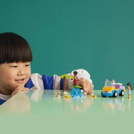 LEGO® Friends 41725 La Journée à la Plage en Buggy, Jouet avec Voiture, Surf, et Mini-Poupées BLEU 6 - vertbaudet enfant 