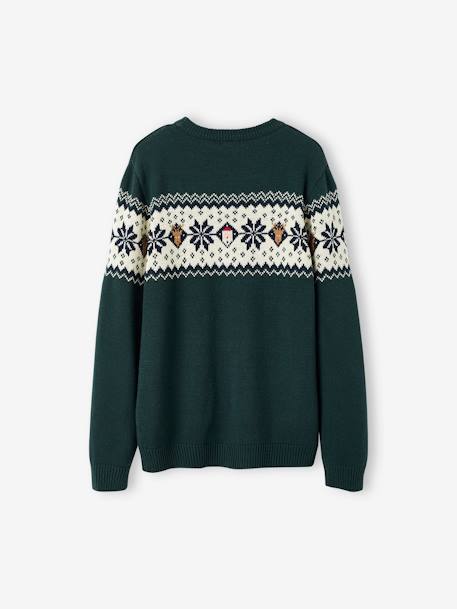 Pull jacquard de Noël adulte collection capsule famille rouge+vert sapin 5 - vertbaudet enfant 