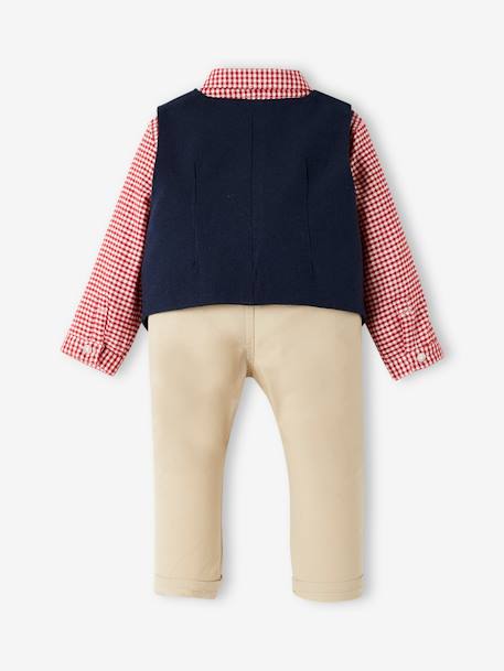 Ensemble de fêtes 4 pièces bébé garçon chemise + pantalon + gilet + noeud pap' rouge 7 - vertbaudet enfant 