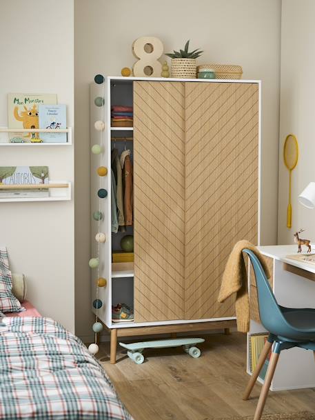 Armoire 2 portes chevrons bois 2 - vertbaudet enfant 