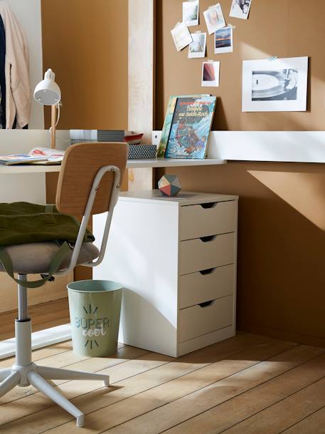 Caisson de bureau 4 tiroirs blanc 5 - vertbaudet enfant 