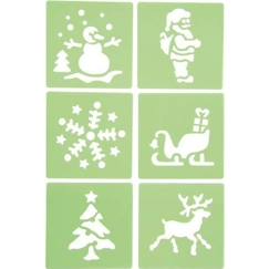 Jouet-Pochoirs de Noël pour enfants - DTM LOISIRS CRÉATIFS - Lot de 6 - Plastique réutilisable - Vert