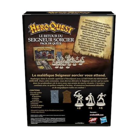 HeroQuest, extension Le retour du Seigneur sorcier, à partir de 14 ans, système de jeu HeroQuest requis - Avalon Hill NOIR 5 - vertbaudet enfant 