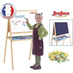 Jouet-Activités artistiques et musicales-Tableaux, dessin et peinture-Jeujura - Tableau Double face Créatifs en Bois (craies + feutres)